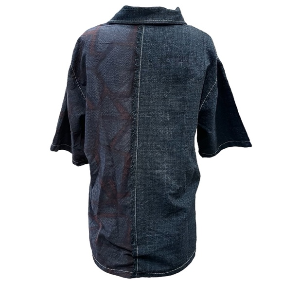 Anne Namba Silk Blue Hawaiian Aloha Shirt Mens Size Medium - Picture 3 of 12